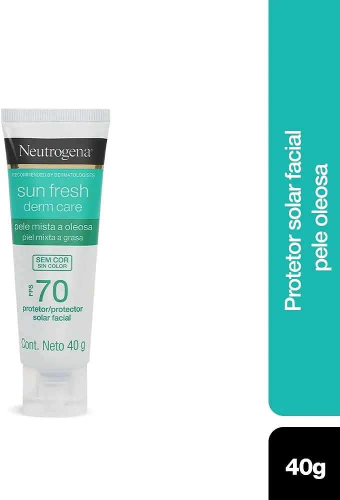 Neutrogena Sun Fresh Derm Care Protetor Solar Facial Sem Cor FPS 70 - 40g