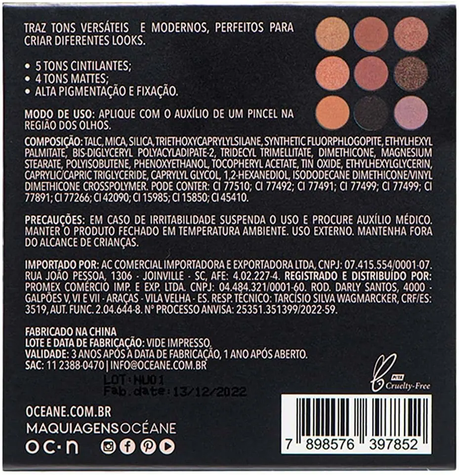 Océane Paleta de Sombras Pocket Palette Nude Edition 7g