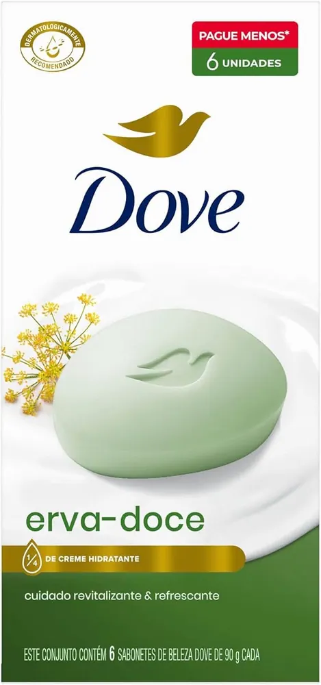 Dove Sabonete em Barra Erva-doce - Kit 6 x 90g