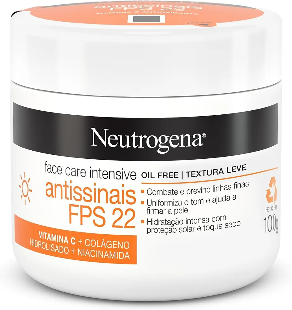 Neutrogena Face Care Intensive Creme Facial Antissinais FPS 22 100g