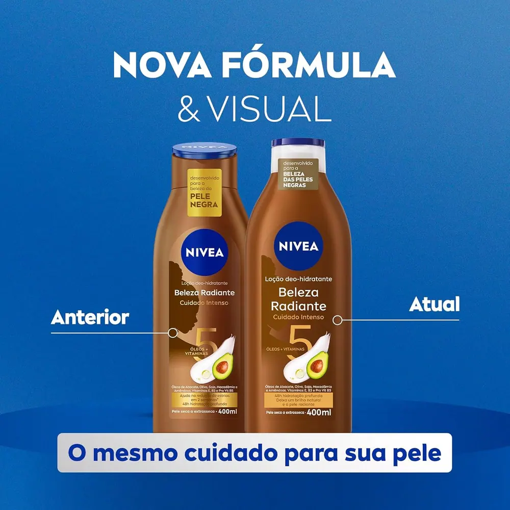 NIVEA Hidratante Desodorante Beleza Radiante Cuidado Intenso 400ml