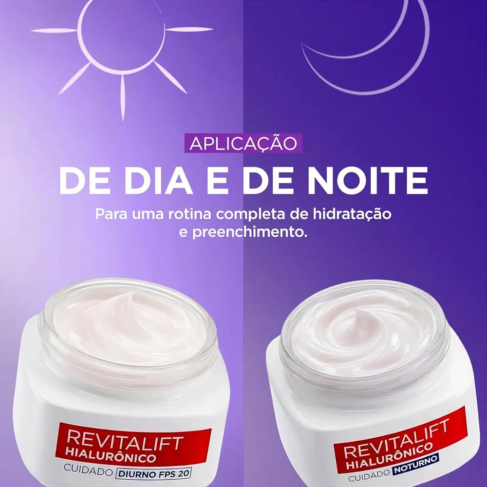 L'Oréal Paris Revitalift Hialurônico Kit Creme Diurno FPS 20 + Noturno - 2 x 49g