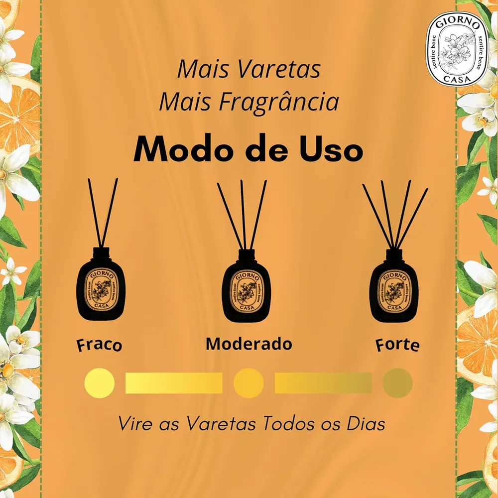 Giorno Casa Difusor de Varetas Flor de Laranjeira 150ml