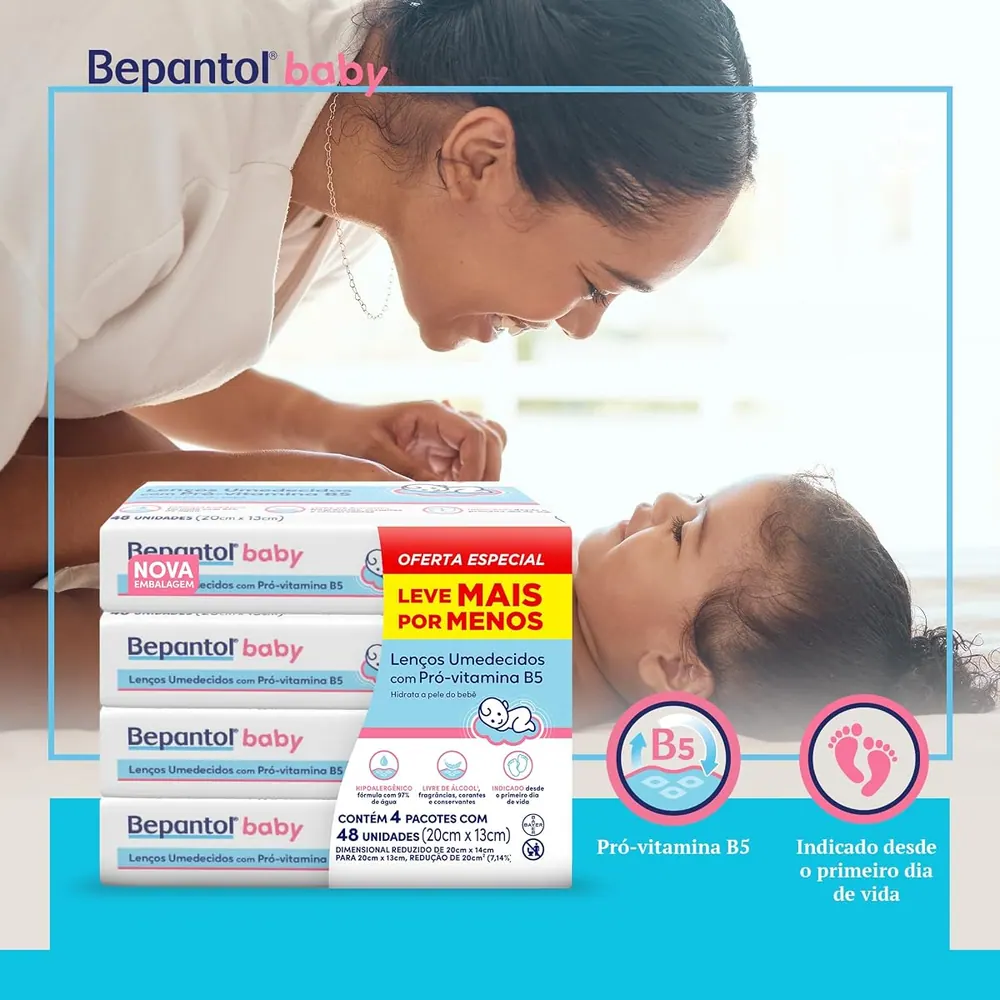 Bepantol Baby Lenço Umedecido Hipoalergênico - 192 Unidades