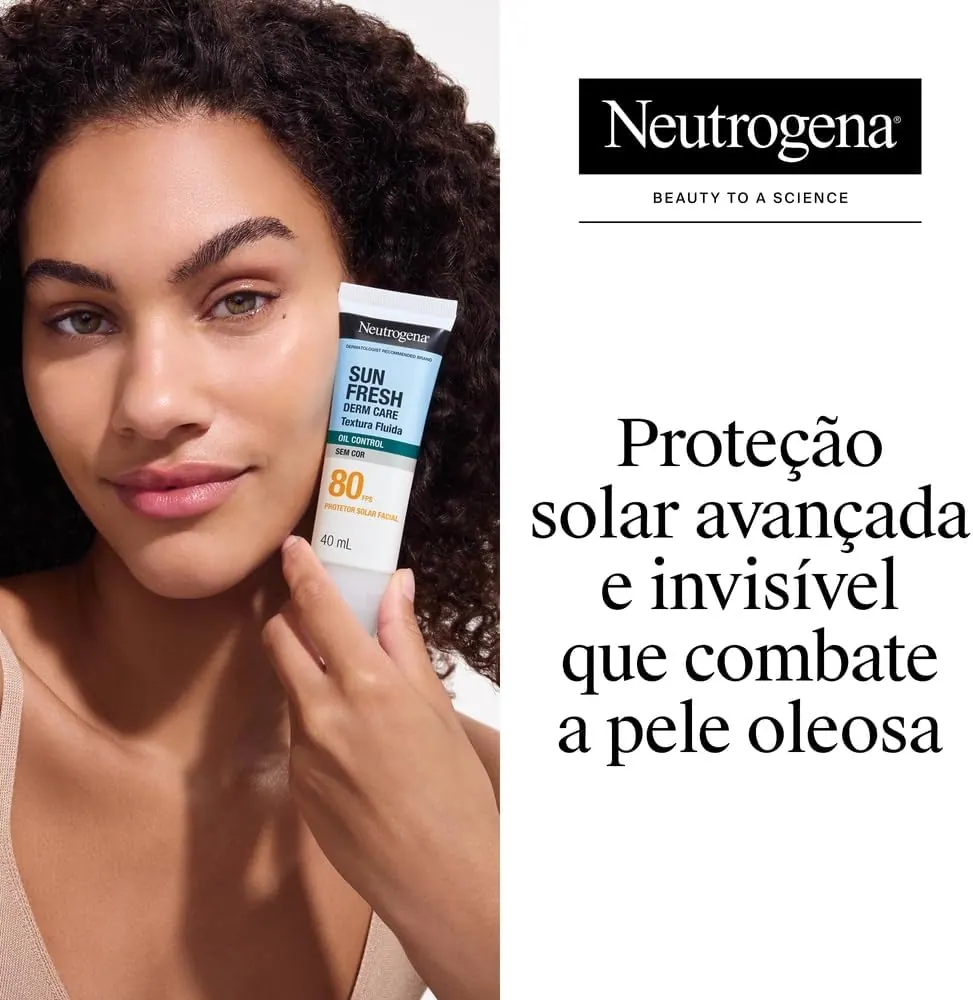 Neutrogena Sun Fresh Derm Care Oil Control Protetor Solar Facial FPS 80 Sem Cor 40ml