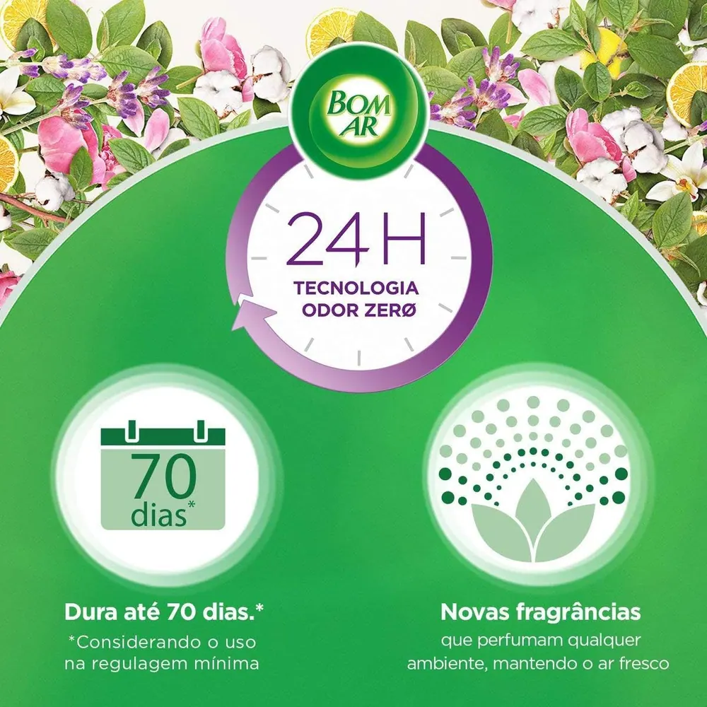 Bom Ar Freshmatic Aromatizador Automático Flor de Algodão - Aparelho + Refil 250ml