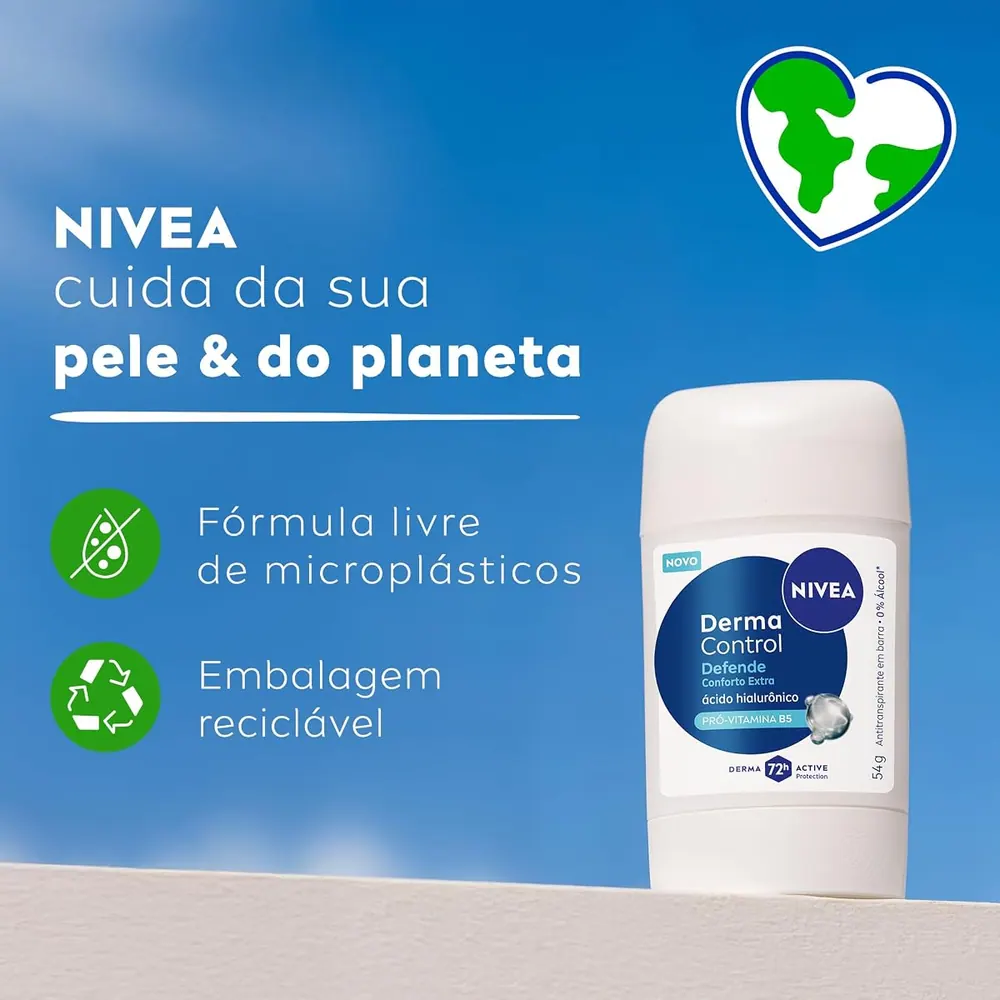 NIVEA Desodorante Antitranspirante Stick Derma Control Defende 54g