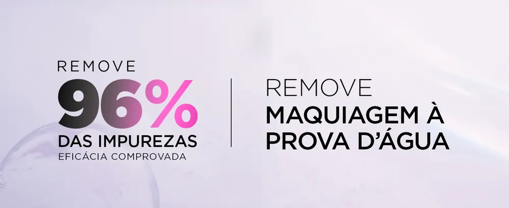 Remove a maquiagem, inclusive à prova d'água
