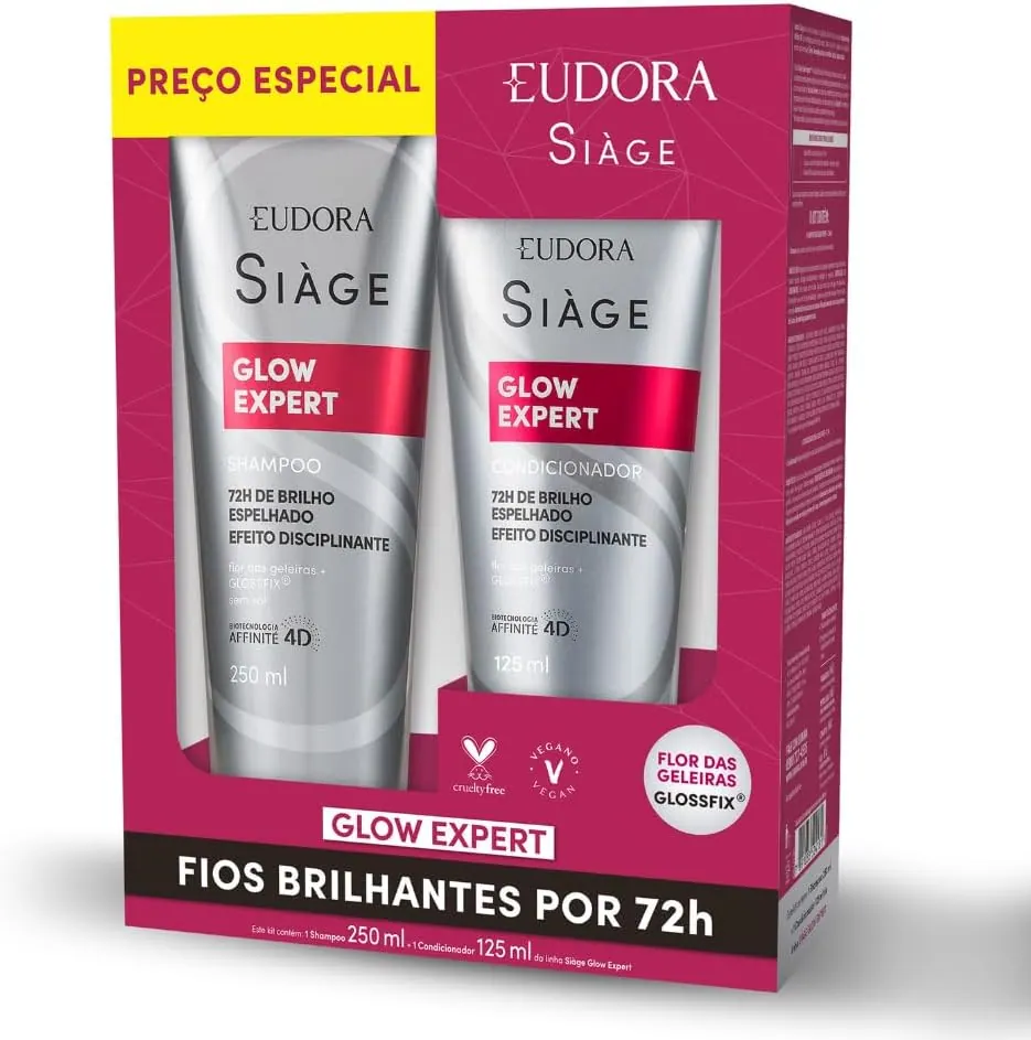Eudora Siàge Glow Expert Kit Shampoo 250ml + Condicionador 125ml