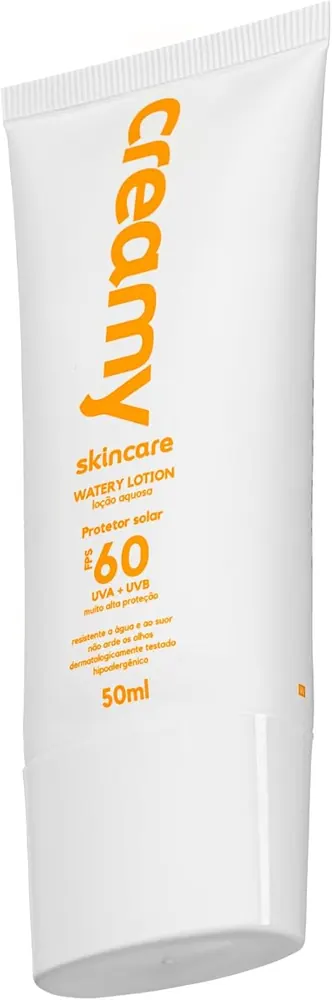 Creamy Skincare Protetor Solar FPS 60 Watery Lotion 50g