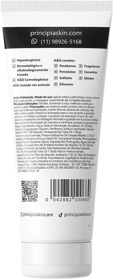 Principia Loção Hidratante Corporal LH-02 200ml - Manteiga de Abacate + Pantenol