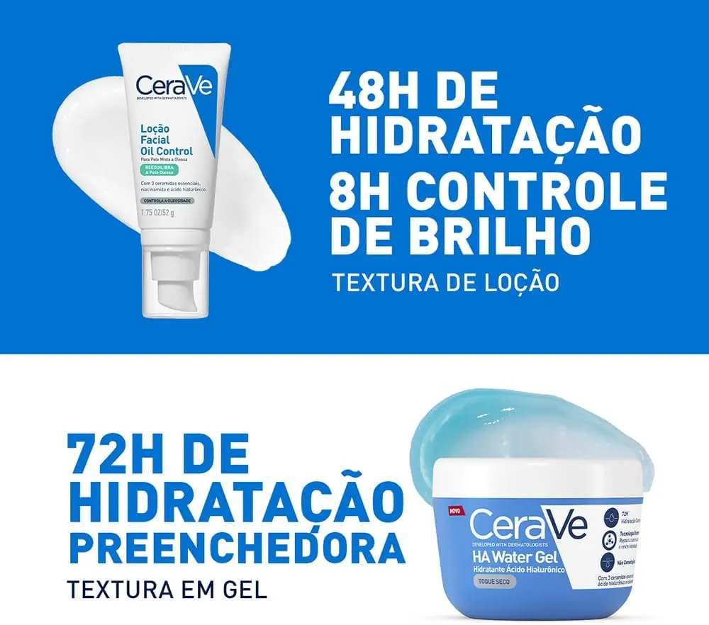 CeraVe HA Water Gel Hidratante Facial Toque Seco 85g
