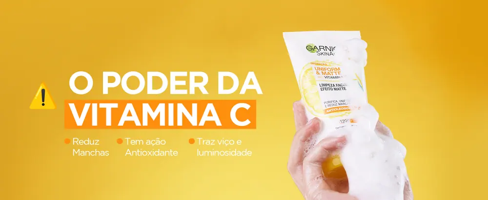 Sabonete Facial Garnier Uniform & Matte Vitamina C