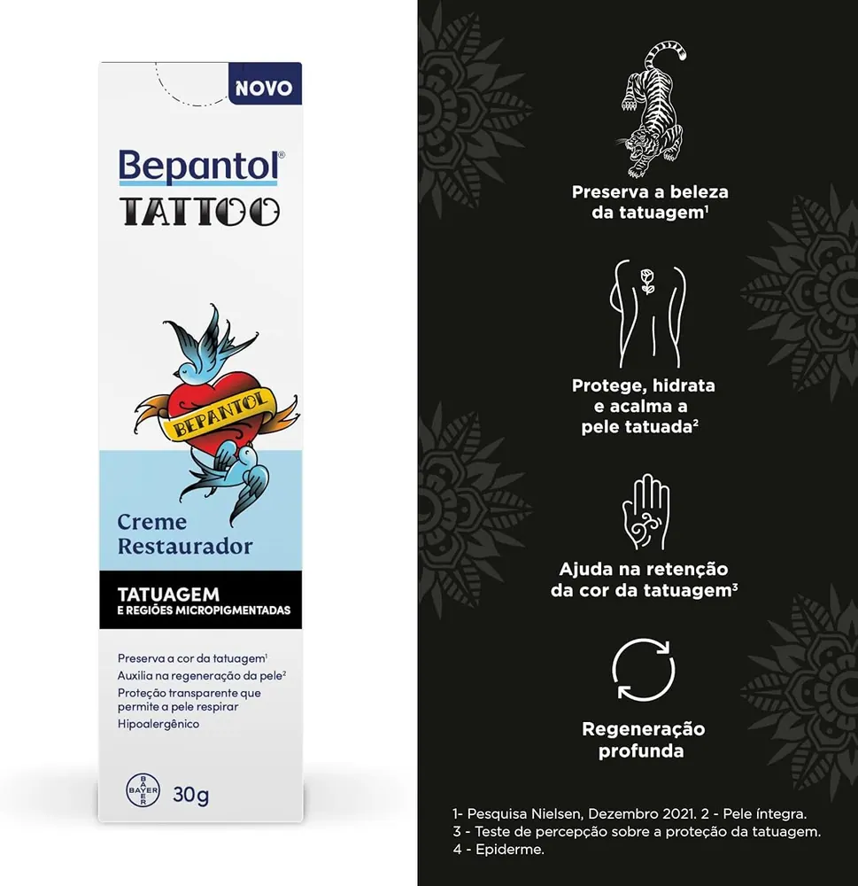 Bepantol Derma Tattoo Creme Hidratante para Pele Tatuada 30g