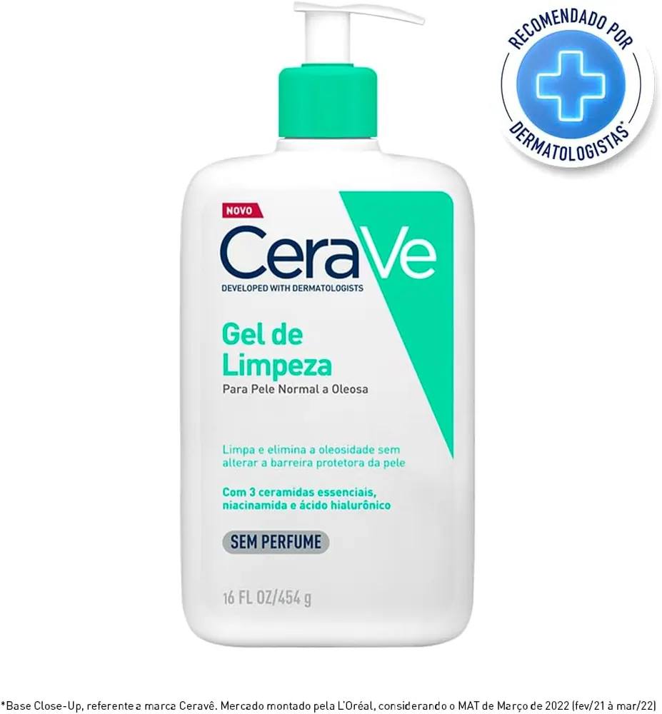 CeraVe Gel de Limpeza Facial para Pele Oleosa com Niacinamida - 454g