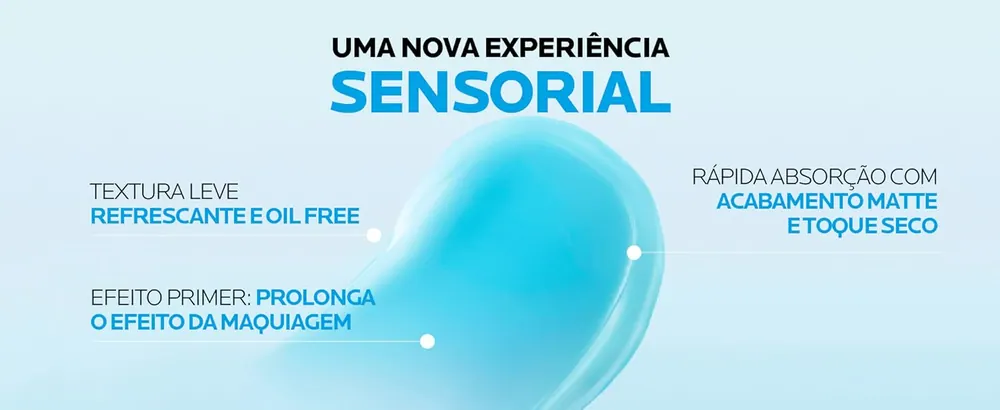 Textura em gel ultraleve e refrescante