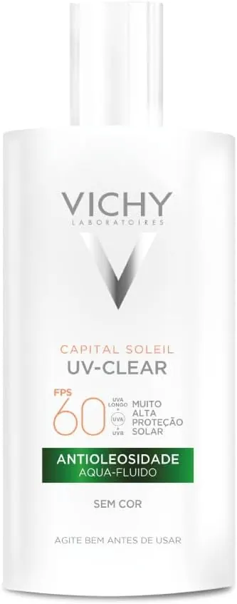 Vichy Capital Soleil UV-Clear Protetor Solar Facial FPS 60 Sem Cor 40g