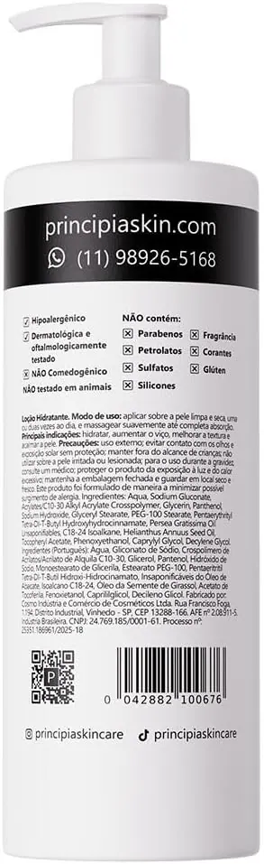 Principia Loção Hidratante Corporal LH-02 500ml - Manteiga de Abacate + Pantenol