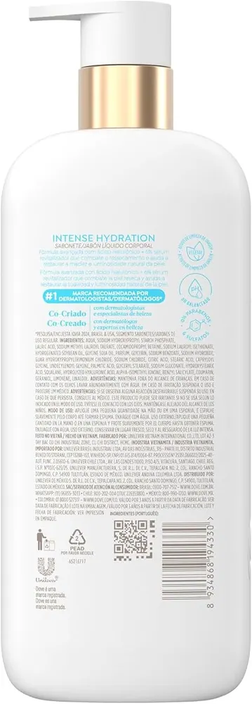 Dove Sabonete Sérum Líquido Intense Hydration 547ml