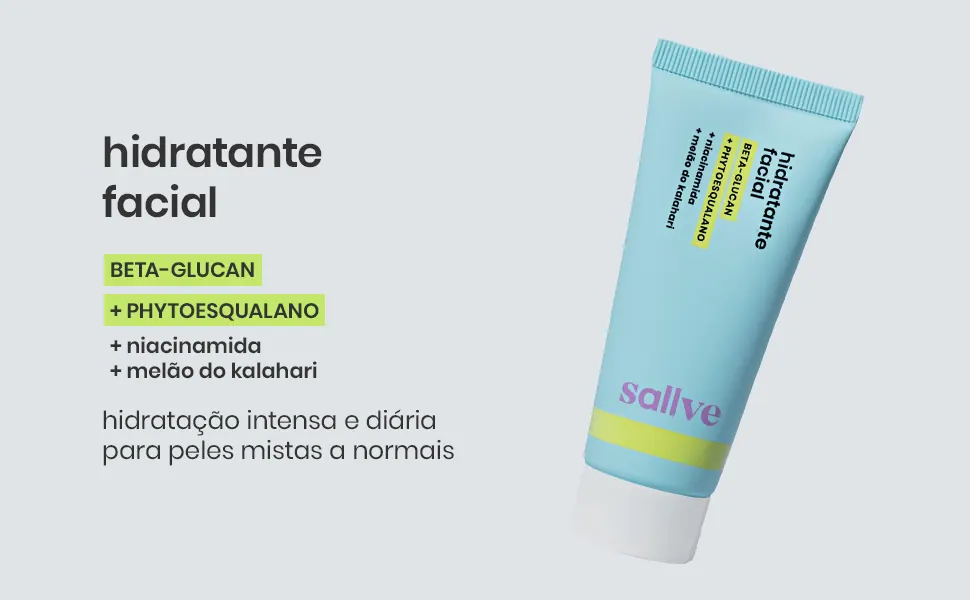 Hidratante facial Sallve com beta-glucan