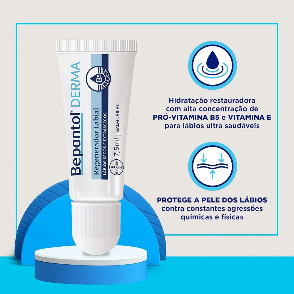 Bepantol Derma Hidratante Labial para Lábios Secos 7,5ml