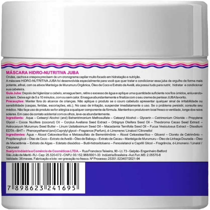 Widi Care Máscara Hidro-Nutritiva Juba 500g