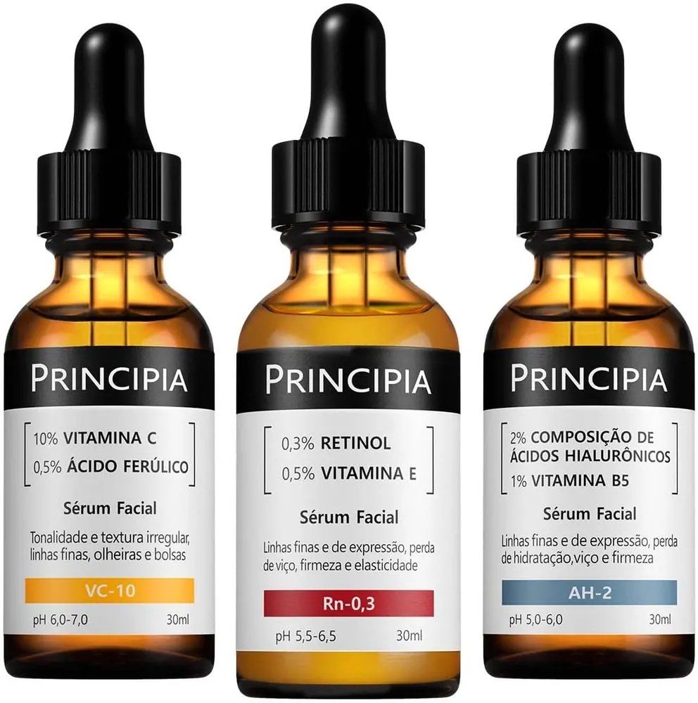 Principia Kit Trio Vitamina C + Retinol + Ácidos Hialurônicos