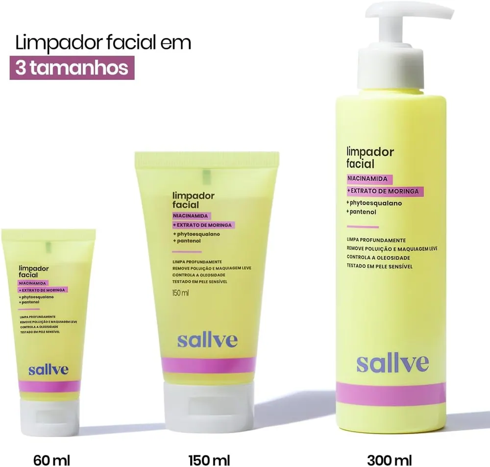 Sallve Limpador Facial com Niacinamida e Moringa 300ml