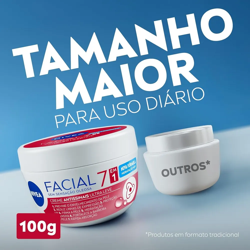 NIVEA Creme Facial Antissinais Ultraleve 7 em 1 100g