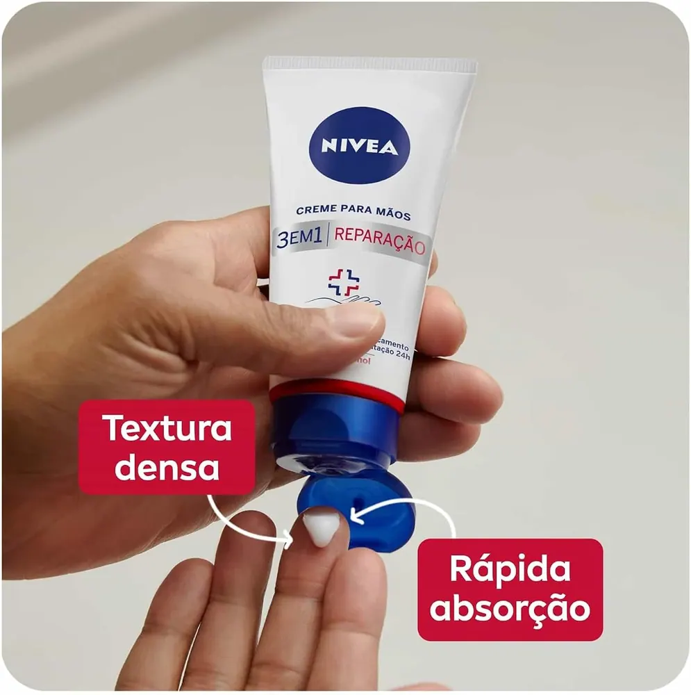 NIVEA Creme para Mãos Reparação 3 em 1 com Dexpantenol 75g