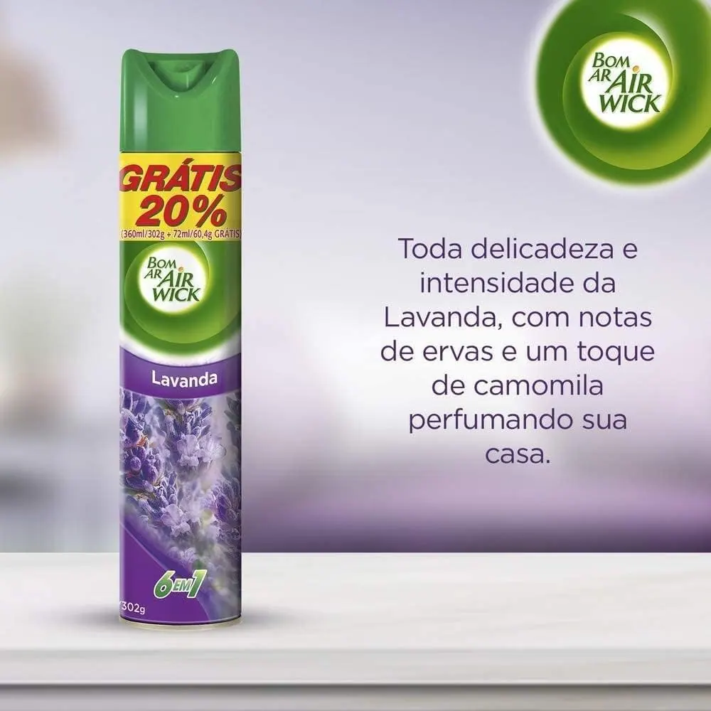 Bom Ar Aromatizador Aerossol Lavanda 360ml