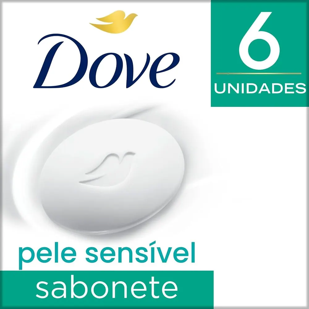 Dove Sabonete em Barra Pele Sensível - Kit 6 x 90g