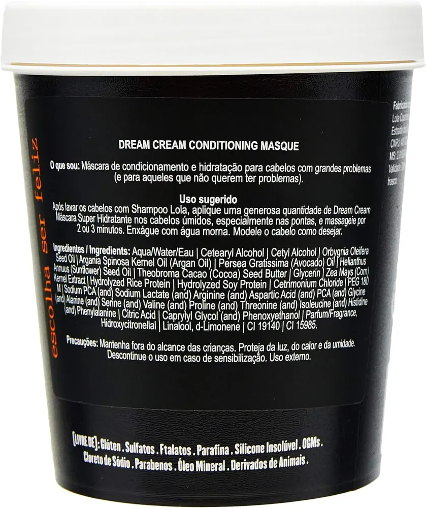 Lola Cosmetics Dream Cream Máscara de Hidratação 450g