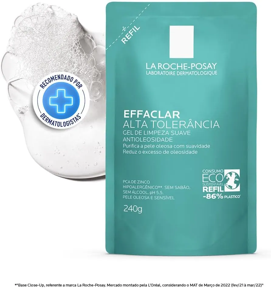 La Roche-Posay Effaclar Alta Tolerância Gel de Limpeza Facial - Refil 240g