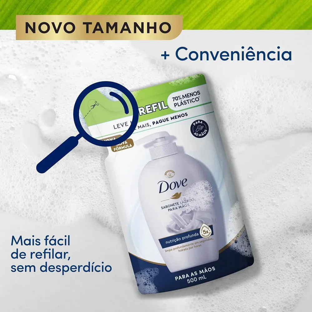 Dove Sabonete Líquido para Mãos Nutrição Profunda - Refil 500ml