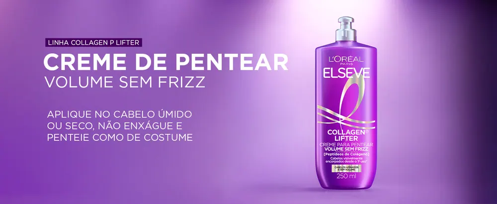 Creme para Pentear Elseve Collagen Lifter Volume sem Frizz