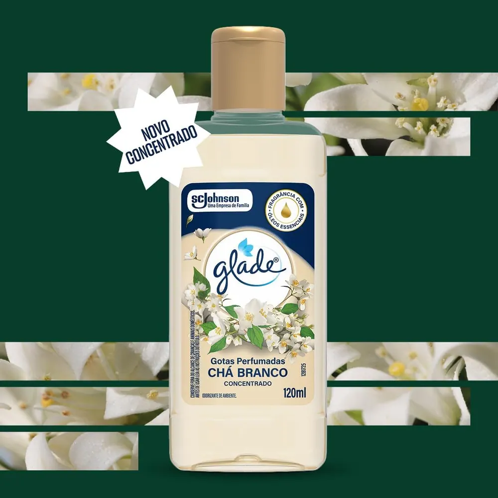Glade Gotas Perfumadas Limpador Concentrado Chá Branco 120ml