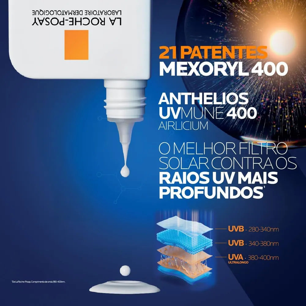 La Roche-Posay Anthelios UVmune 400 Airlicium Protetor Solar Facial FPS 60 Sem Cor 40ml