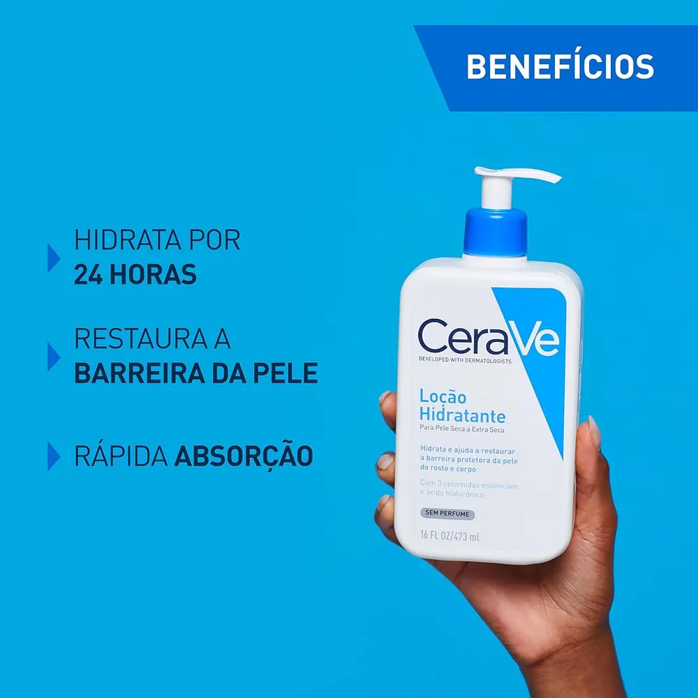 CeraVe Loção Hidratante Corporal com Ácido Hialurônico - 473ml