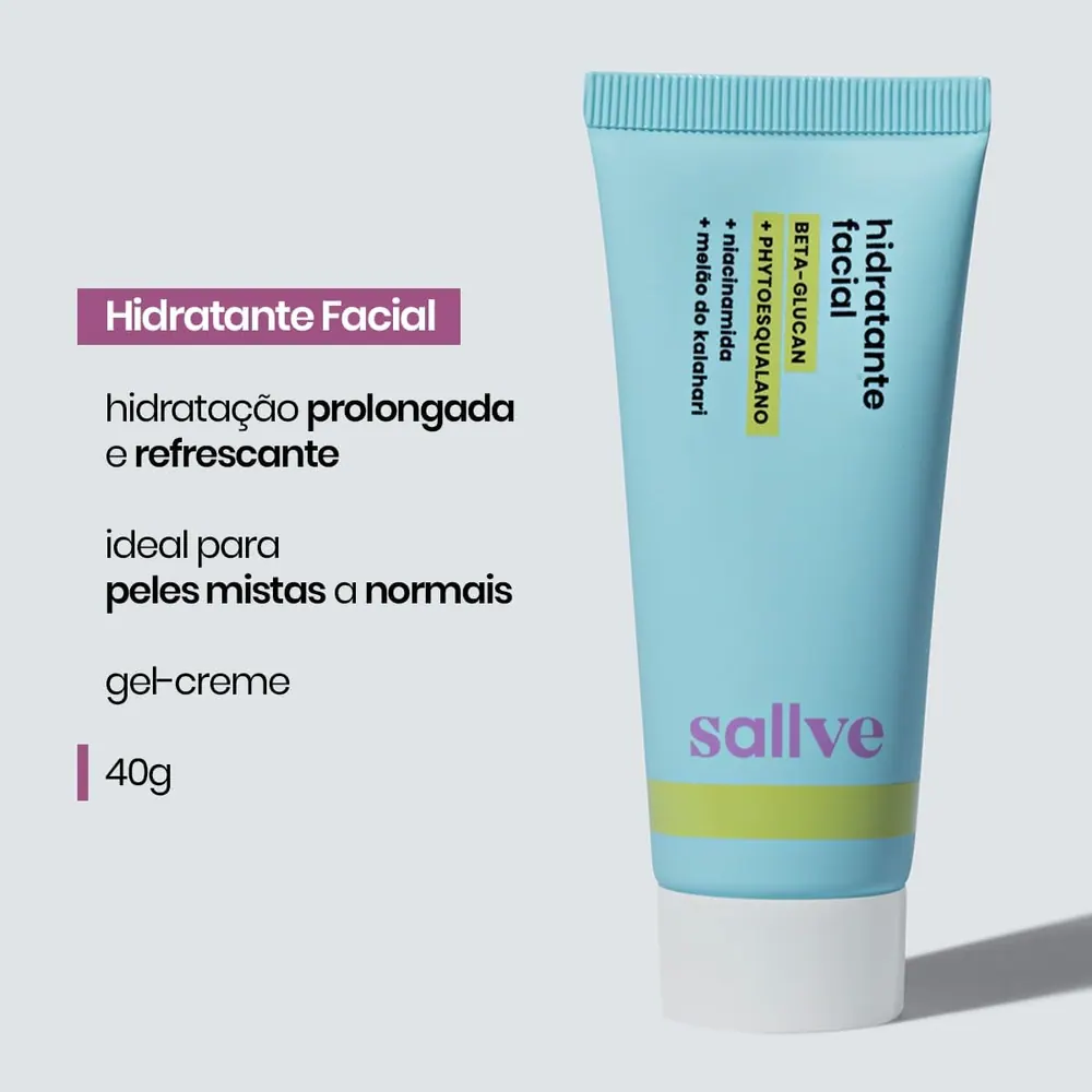 Sallve Hidratante Facial Beta-Glucan e Niacinamida 40g
