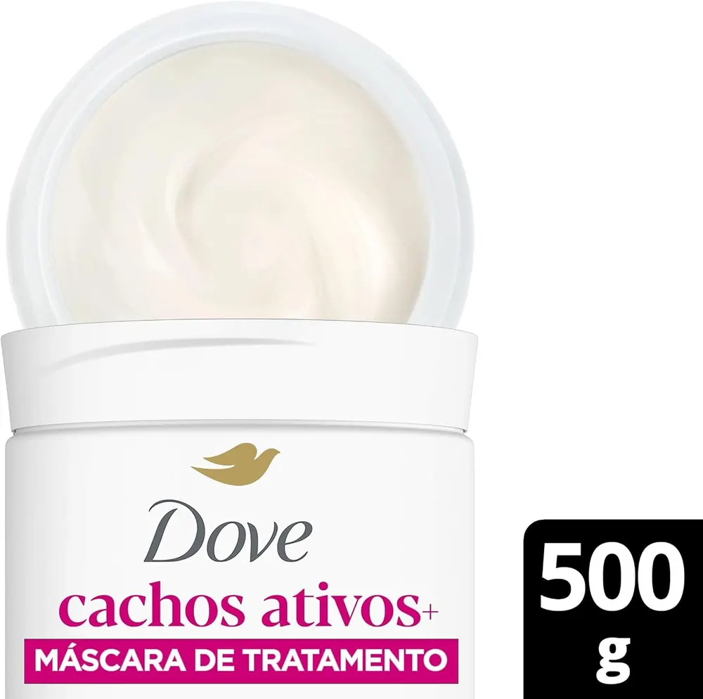 Dove Máscara Capilar 2 em 1 Cachos Ativos + Biotina 500g