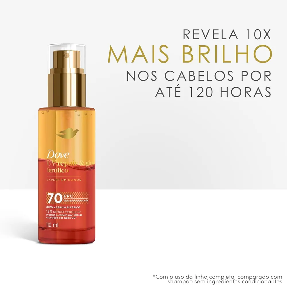 Dove Óleo e Sérum Bifásico UV Repair & Glow + Ferúlico 110ml