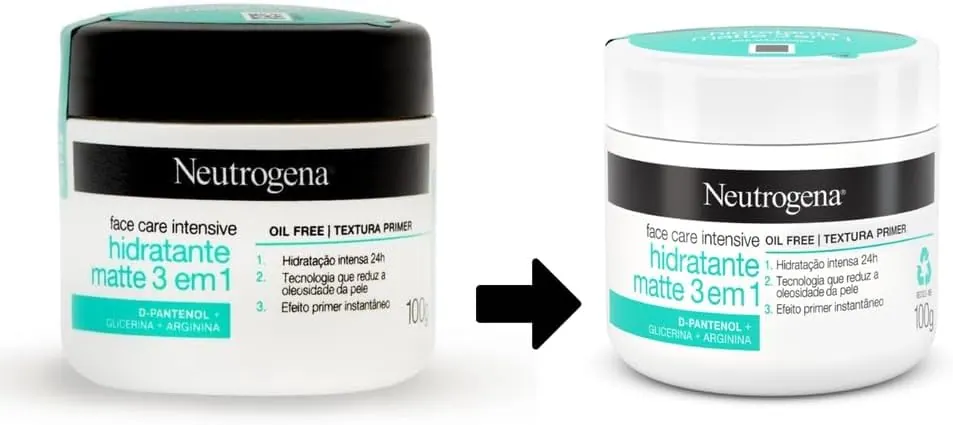 Neutrogena Face Care Intensive Hidratante Facial Matte 3 em 1 100g
