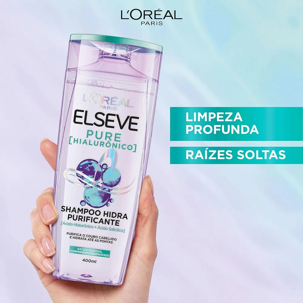 L'Oréal Paris Elseve Pure Hialurônico Shampoo Hidra Purificante 400ml