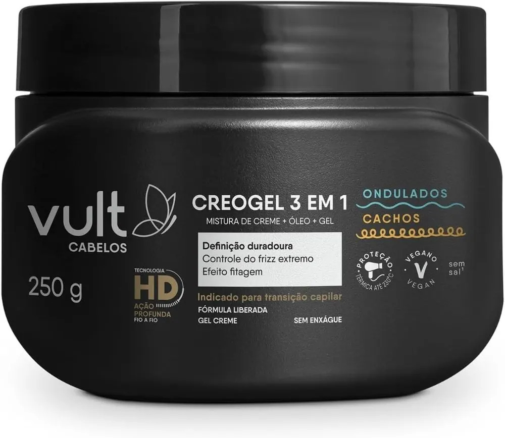 Vult Cabelos Creogel 3 em 1 para Cachos 250g