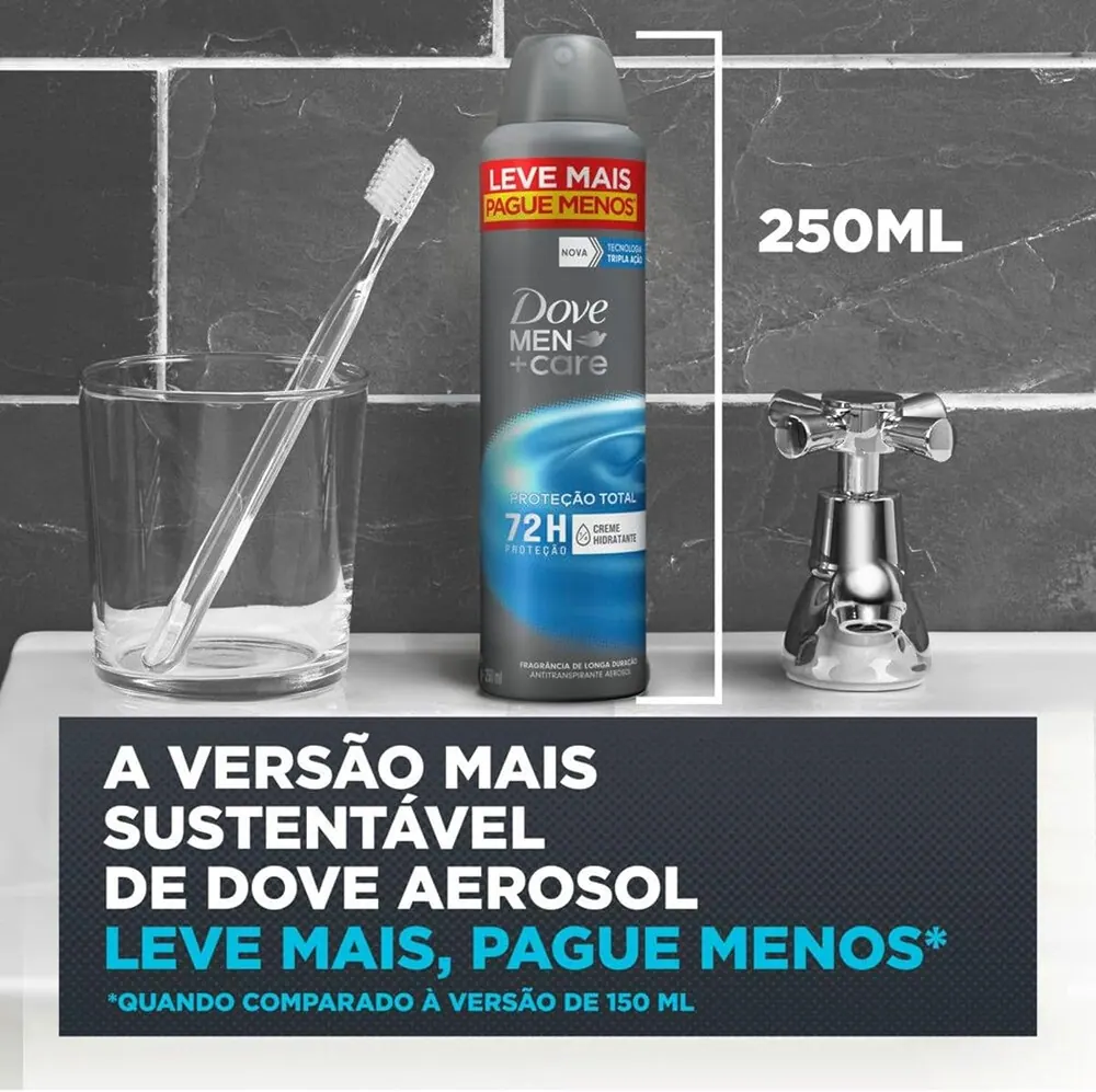 Dove Men+Care Antitranspirante Aerossol Proteção Total 250ml