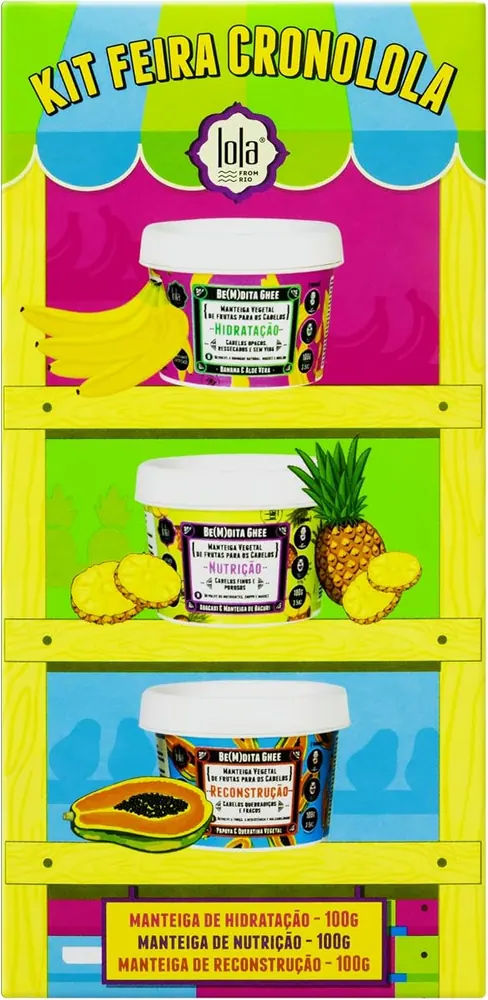 Lola Cosmetics Kit Cronograma Capilar Be(m)dita Ghee - 3 Máscaras Tamanho Mini