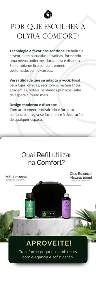 Aromatizador Profissional Olyra Comfort 45m² Bivolt - Marketing Olfativo