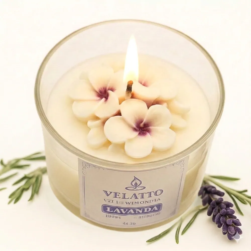 Vela Aromática em Pote de Vidro 150g Cera Vegetal Pavio Algodão - Lavanda