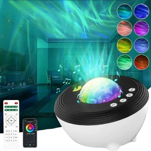 Projetor de Luz Aurora Boreal e Céu Estrelado WS8809 com Bluetooth e Controle Remoto - Bivolt 110V/220V